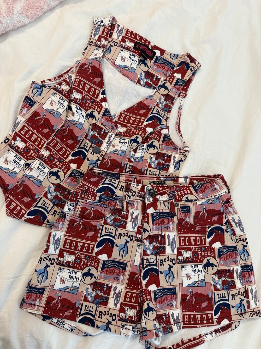 Women’s  Rodeo Print Denim Tank and Shorts